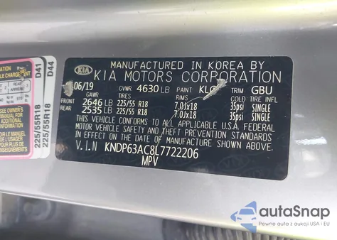 2020 Kia Sportage S z USA, uszkodzony, nr VIN KNDP63AC8L7722206